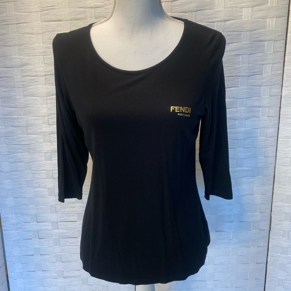 Fendi Perfumes black 3/4 shirt size large